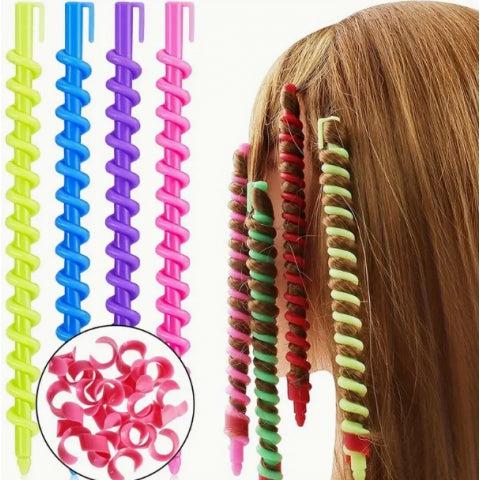 Set 26 de bigudiuri, Zola, ondulare fara caldura, din plastic, lungime 17.5 cm, grosime 0.6 cm, multicolore