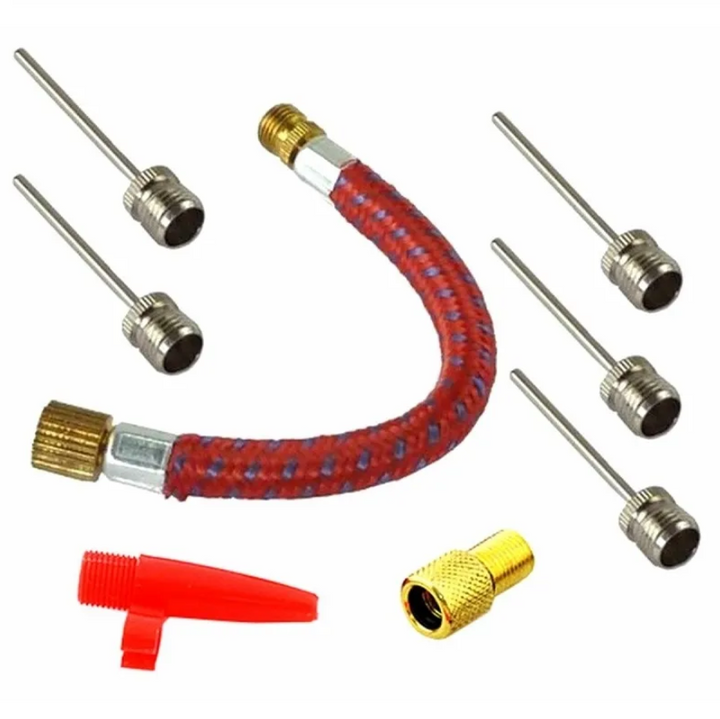 Set accesorii pentru pompa sau compresor, Zola®, metal si plastic, rosu