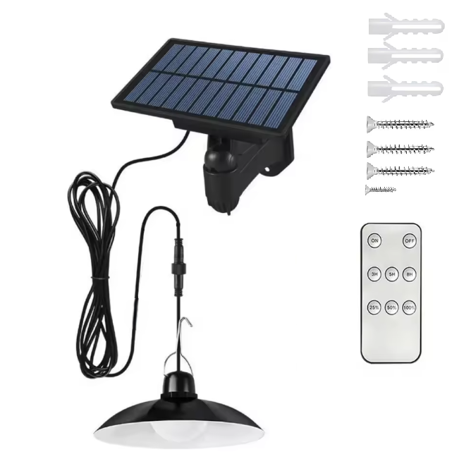 Lampa de gradina LED cu panou solar, UBX, reglare timp functionare, 3 moduri iluminare, 2200 mAh, 400 lm, lumina alb rece, 15 x 6 cm, negru/alb