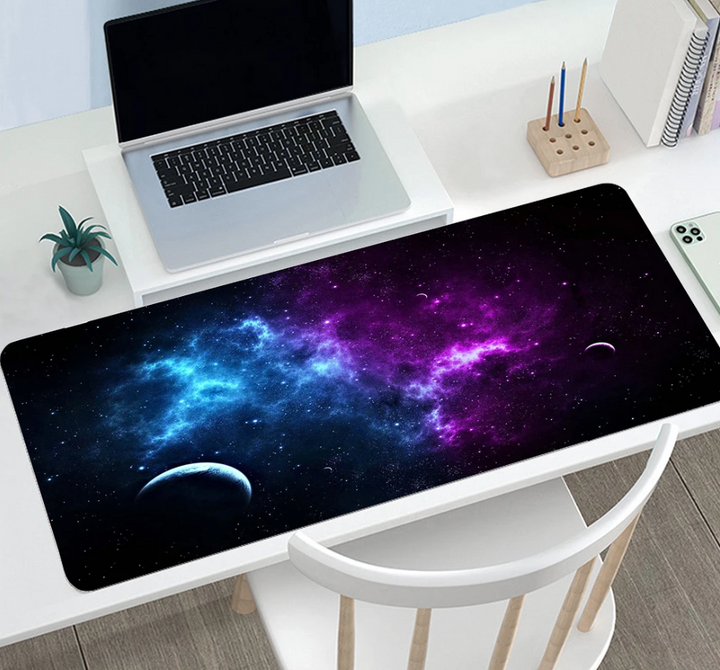 Mousepad gaming, Zola®, anti-alunecare ,cauciucat, Galaxy moon, 80 x 30  cm