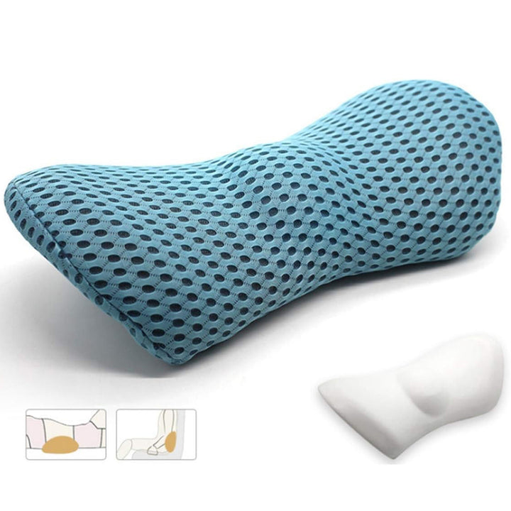 Perna ortopedica pentru sprijinul lombar al spatelui, Zola®, spuma de memorie, gri, 23 x 13 x 46 cm