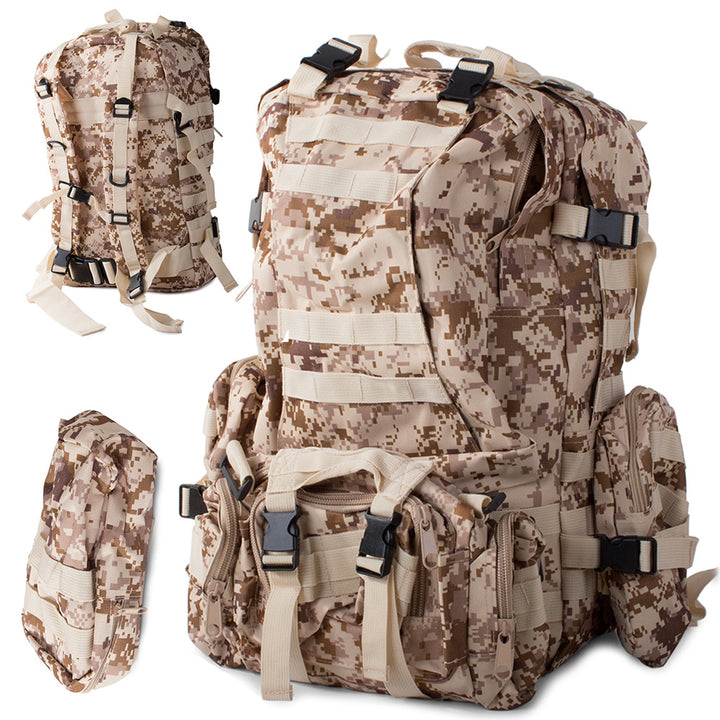 Ghiozdan/ Rucsac militar, Zola®, bretele reglabile, capacitate 48.5 L, 2 buzunare laterale detasabile, maro