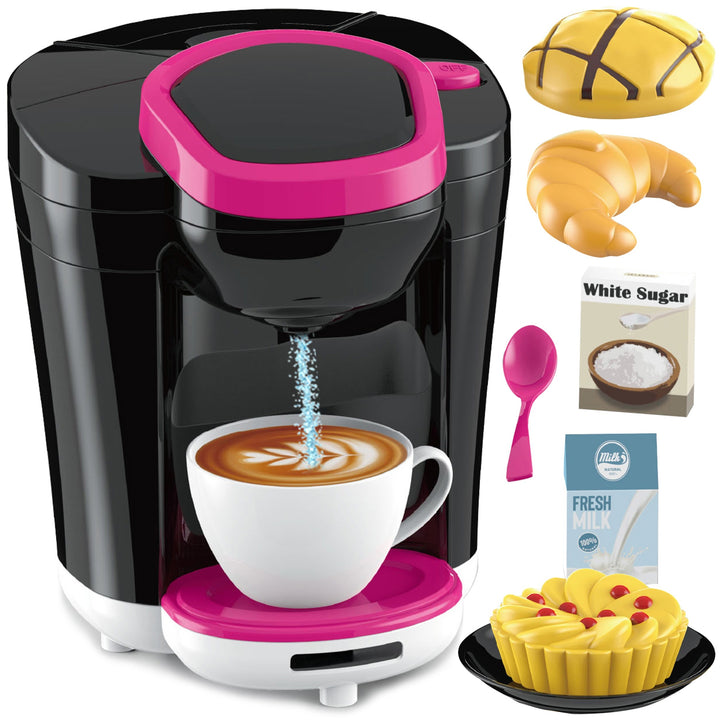 Set de jucarii barista, Zola, espressor, ceasca de cafea, prajiturele, alte accesorii, alimentare baterii, 14.5 x 13 x 18 cm