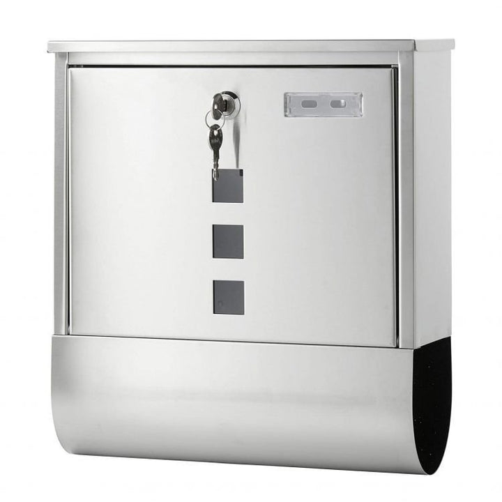 Cutie postala, Zola®, metal, cu loc pentru ziar, argintie, 33.5x30.5x9.6 cm