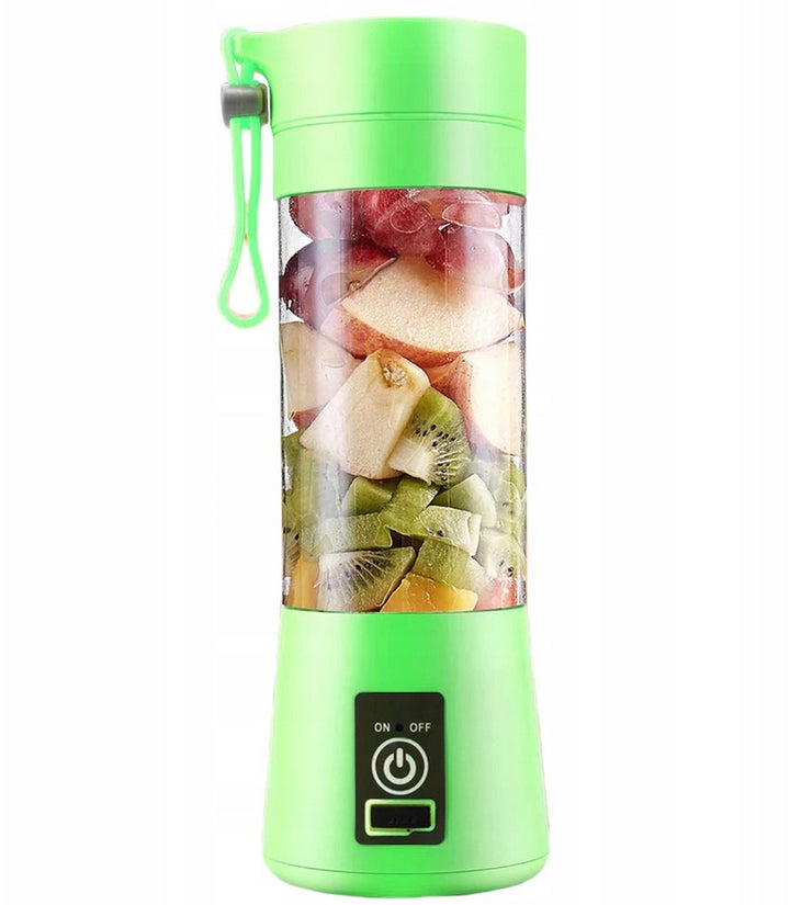Blender portabil, UBX, USB, 2000 mAh, otel inoxidabil, 380 ml, 25W, 22.5x8 cm, verde