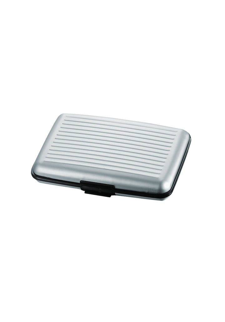 Portcard din metal inoxidabil, Zola®, gri, 11x7.5 x2 cm