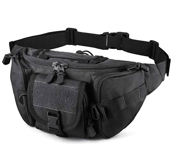 Geanta militara tactica, Zola®, pentru barbati, circumferinta maxima 112 cm, 15x25x15 cm, neagra