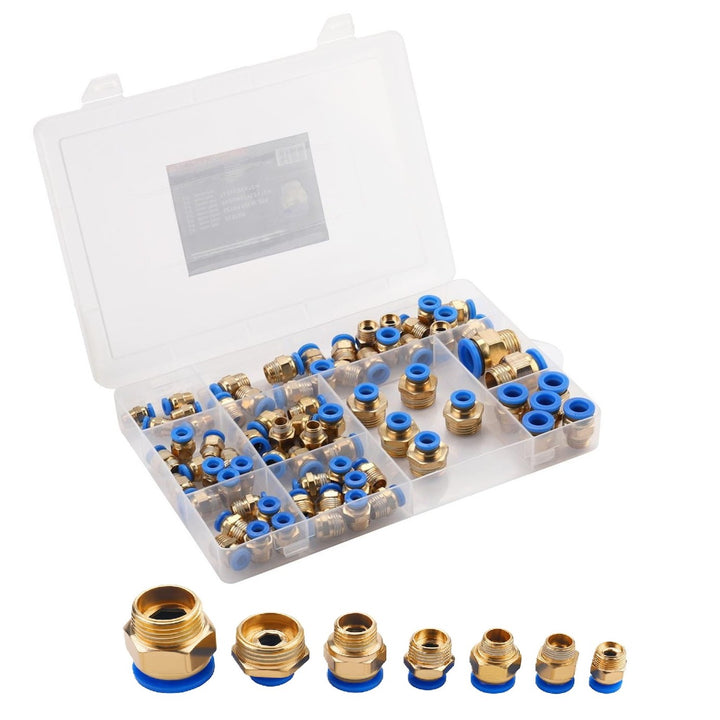 Set 72 conectori pneumatici rapizi, Zola, pentru furtun 4-16 mm, filete 1/8", 1/4", 1/2", presiune 10 bari