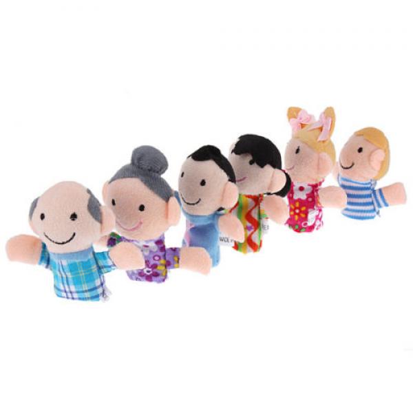 Set marionete pentru degete, Zola®,6 bucati, textile, familie draguta, diametru 3 cm