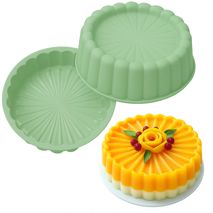 Forma din silicon pentru prajituri, Zola, reutilizabila, diametru 20 cm, verde