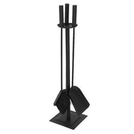 Set 3 accesorii pentru semineu,Zola®, cu suport metalic, negru