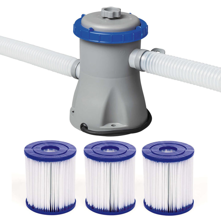 Pompa curatare piscina cu 3 filtre incluse, Bestway, FLOWCLEAR, 1249 l/h, 330 gal