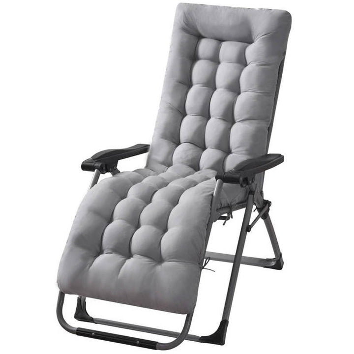 Perna pentru sezlong de gradina, Zola®, gri, prindere cu siret, bumbac, umplutura bumbac perlat, 173 x 50 x 5 cm
