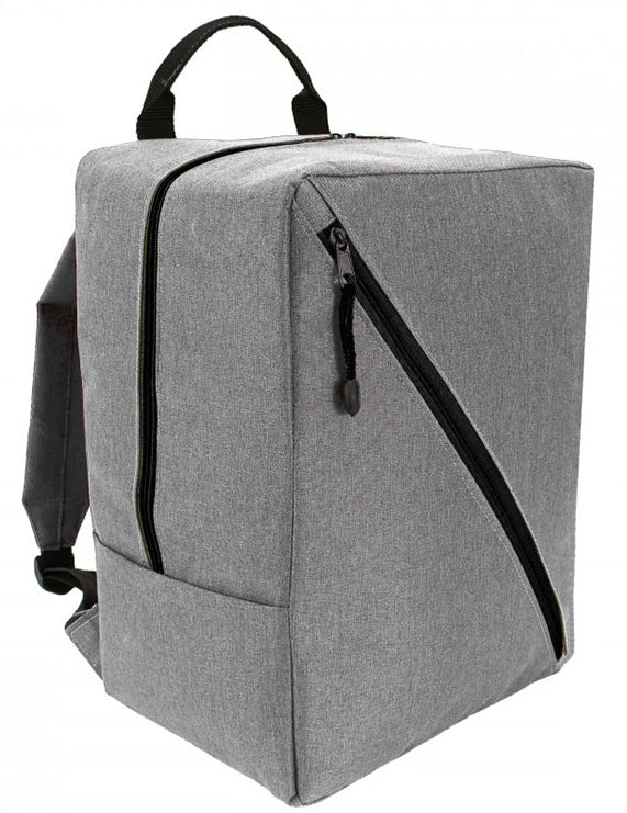 Bagaj de mana, Zola, ideeal pentru calatorie, atasare troller, Gri cu fermoar negru, 40 cm