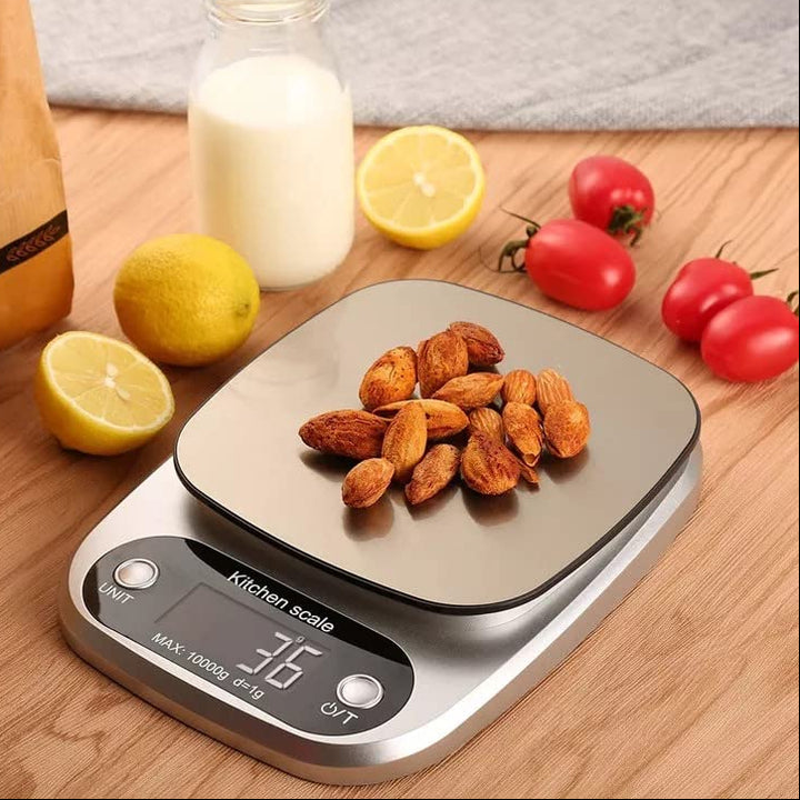 Cantar electronic de bucatarie, Zola, precizie 0,1 g, capacitate 5 kg, functie tara, 8 unitati de masura, inox