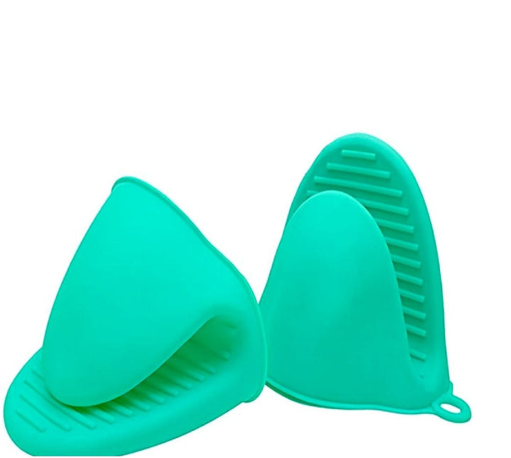 Set 2 manusi din silicon pentru bucatarie, Zola, rezistenta la caldura, turcoaz