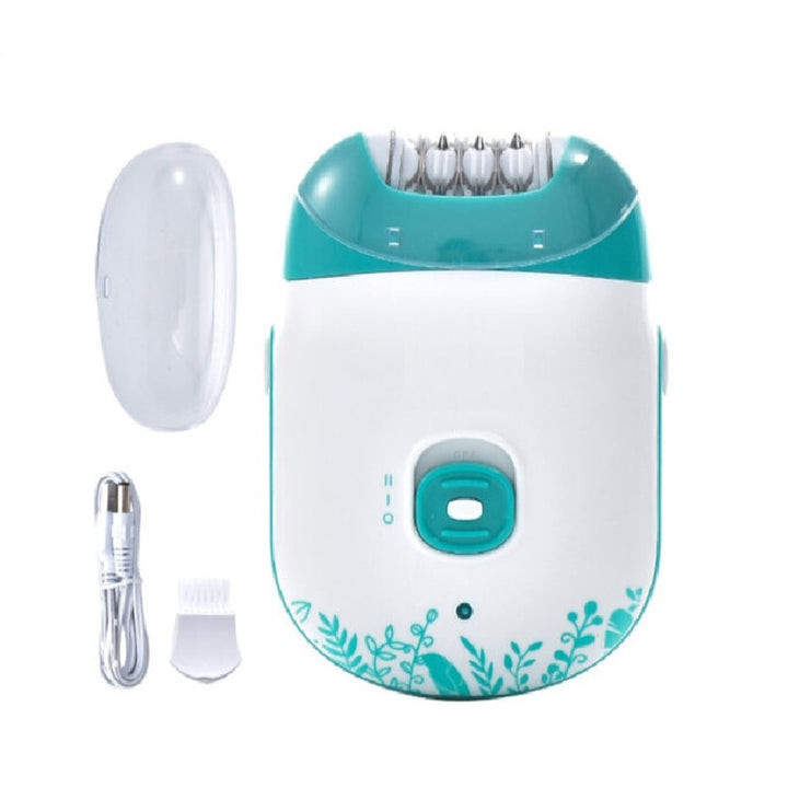 Epilator corporal fara fir, Zola,  18 pensete, 2 niveluri de viteza, baterie 500mAh, reincarcabil, cablu USB inclus, alb/turcoaz