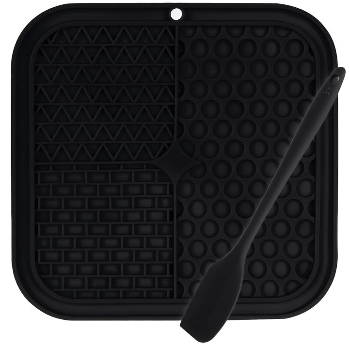 Covoras pentru calmare si hranire lenta a animalelor, Zola®, 3 zone de hranire, 20 x 20 x 0.6 cm, negru
