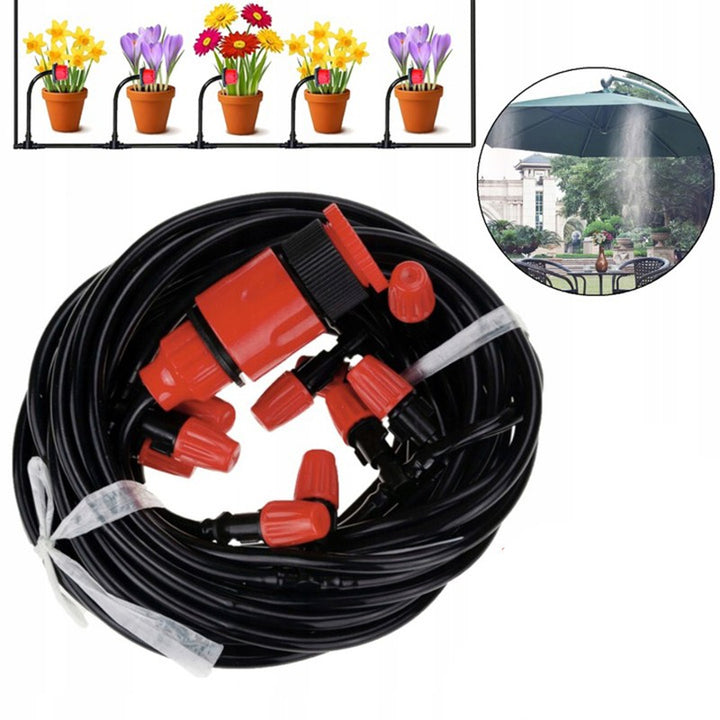 Sistem de irigat,Zola®, pentru gradina, ajustabil, conexiune pentru furtun, negru/rosu, 10 m