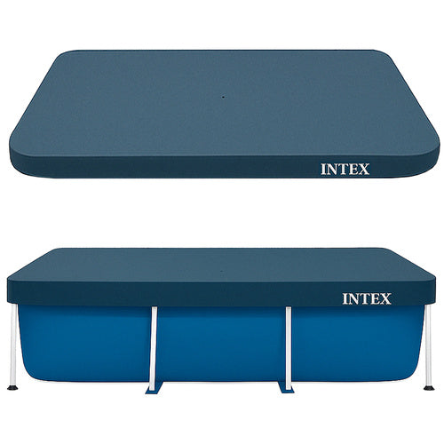Acoperis pentru piscina, Intex, 260 x 160, dreptunghiular, snururi fixare, vinil, 110 g/m2, bleumarin