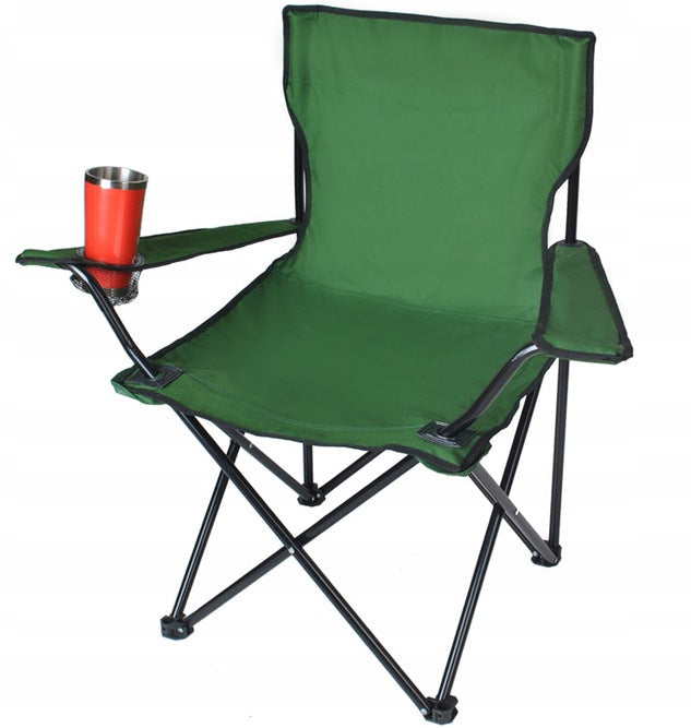 Scaun camping, Zola, cu manere, pliabil, cu loc pentru pahar, 80x44x80 cm, verde