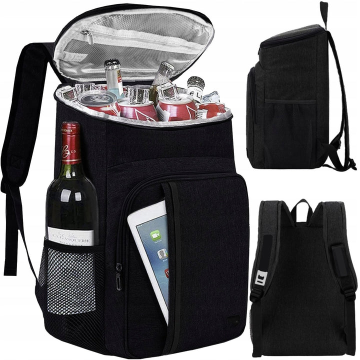 Rucsac termoizolant pentru drumetie, Zola®, buzunare cu fermoar, 26 litri, 43 x 33 x 19 cm, negru