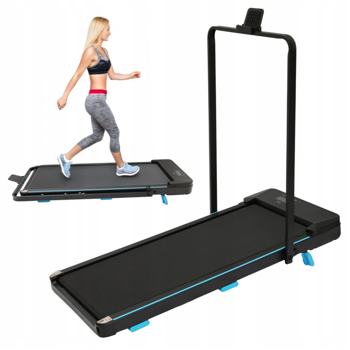 Banda de alergare pliabila pentru acasa, Zola, 10 km/h, telecomanda, afisaj LED, mod mers/alergare, compacta, 90 kg, 53 x 110 x 92 cm, neagra