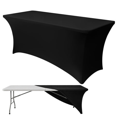 Husa elastica pentru masa, Zola,180 x 75 x 75 cm, buzunare pentru picioare, poliester elastic, neagra