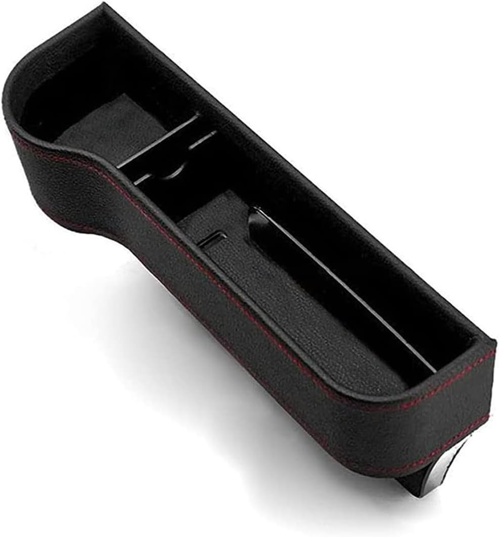 Organizator pentru masina, Zola®, cu suport de pahare, finisat cu piele ecologica, montare intre scaun si panoul central, 27x14x7 cm, negru