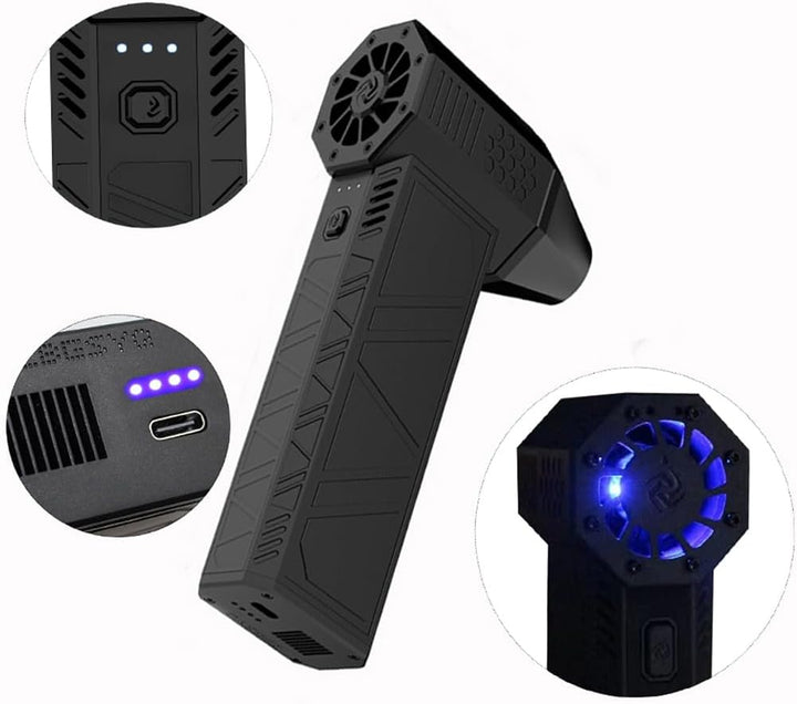 Suflanta aer portabila, Zola, 130000 RPM, 3 viteze, cap magnetic, incarcare USB, pentru aprinderea focului, suflare praf, uscare masina, uscare par, curatare computer, neagra