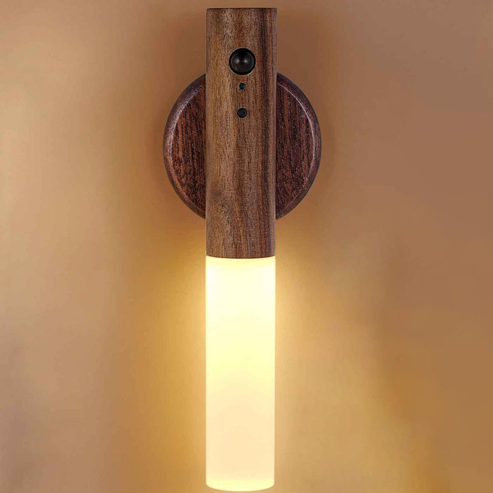 Lampa LED de perete cu senzor de miscare, Zola,  suport magnetic, portabil, ON/OFF ,AUTO, incarcare USB C, lumina calda, 18x2.5 cm, maro inchis