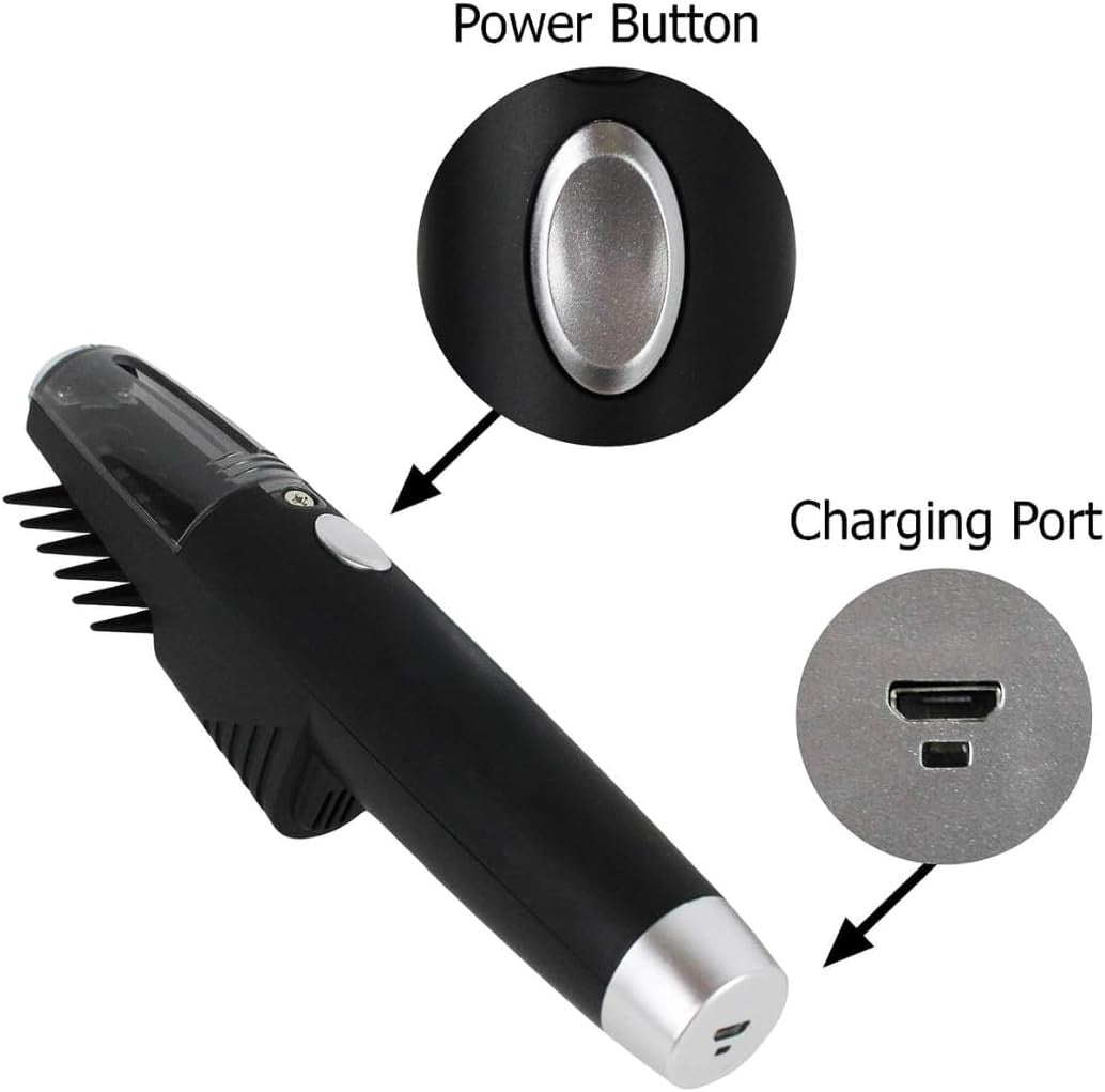 Pieptan electric de animale, Zola®, pentru descurcarea parului, cu buton,  21x5.5x2.5 cm, negru