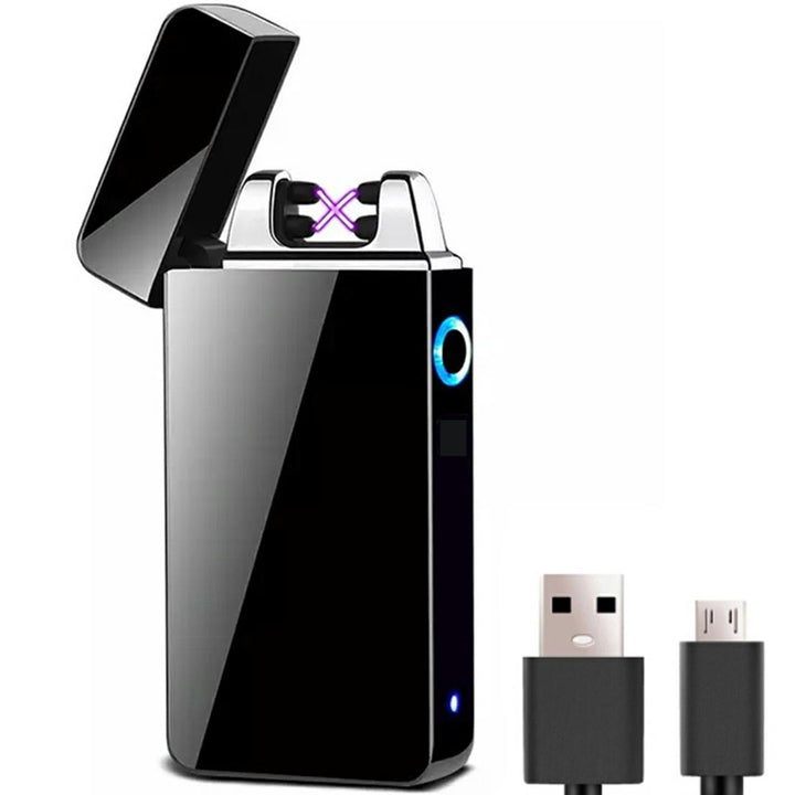 Bricheta electrica cu plasma, Zola, incarcare USB, din plastic si otel inoxidabil, aprindere piezoelectrica, 7.1x3.5x1.2 cm, neagra