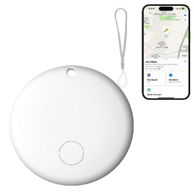Tracker localizare obiecte, Zola, compatibil iOS Apple Find My, pentru chei, bagaje, portofel, agatatoare inclusa, alb