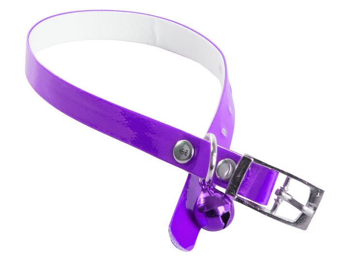 Zgarda pentru catei, Zola®, cu clopotei, ajustabila, 30x1 cm, mov