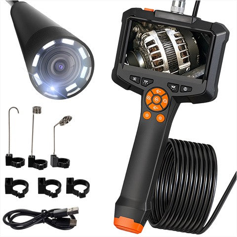 Camera endoscopica profesionala wireless Full HD, Zola, 5 m, 8 LED-uri reglabile, ecran IPS 4.2", IP67, baterie 2000 mAh, 3 accesorii, IP67, USB-C, 26 x 11.5 x 4 cm