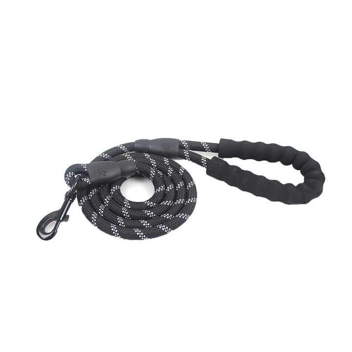 Lesa caine de dresaj, Zola®, 150x1 cm,  maner din spuma, material reflectorizant, neagra