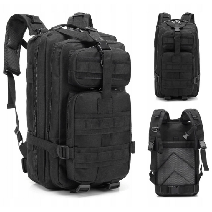 Ghiozdan militar, Zola®, bretele reglabile, capacitate 28 L, camuflaj, 43x23x26 cm, negru