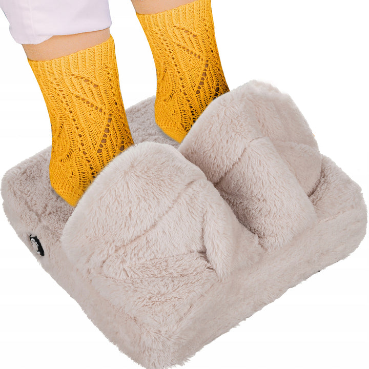 Dispozitiv masaj pentru picioare, Zola®, in forma de papuci, husa detasabila, crem,30 x 29 x 6 cm