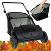 Colector manual de frunze si iarba, Zola, reglare inaltime perie 0-40 mm, capacitate sac 100 l, 90 x 136 x 67 cm, negru