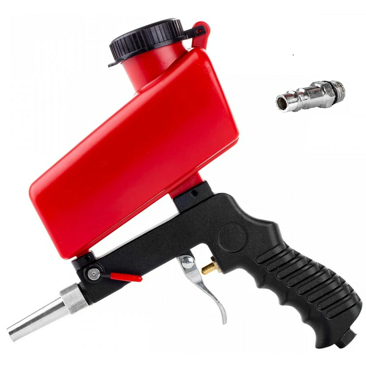 Pistol de sablare si rezervor, Zola, duza 6 mm, presiune 6.2 bar, conexiune 1/4, metal, rosu