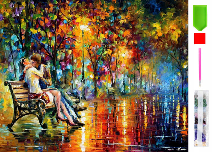 Goblen mozaic cu diamante, Zola, model peisaj abstract romantic, 40 x 50 cm