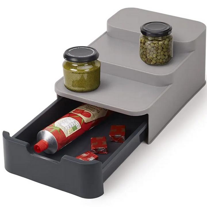 Organizaor bucatarie cu 3 nivele, Zola®, plastic, 26x16.5x10.5, gri
