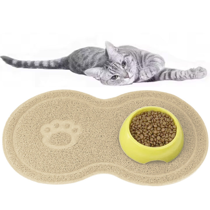 Covoras pentru hranirea animalelor, Zola, anti-alunecare, impermeabil, 45x26 cm, bej