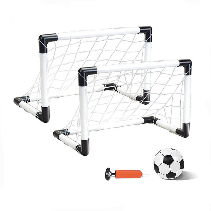 Set porti de fotbal 2 in 1, Zola®, transformabila, plasa, pompa si minge incluse, dimensiuni diferite