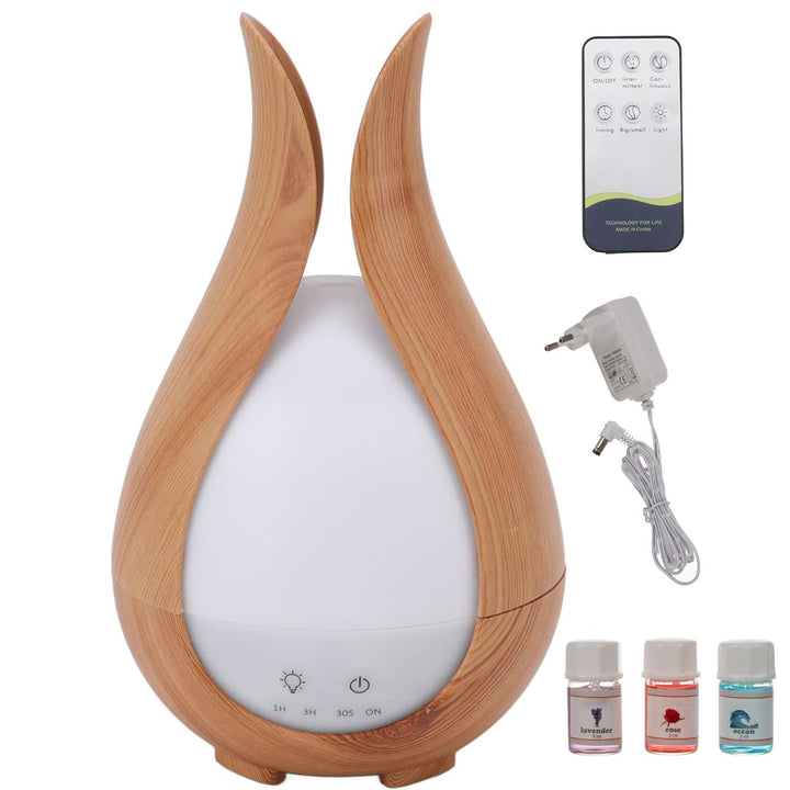 Umidificator cu ultrasunete 3 in 1, Zola®, difuzor de arome, lampa LED RGB, capacitate 200 ml, doua moduri de functionare, 3 arome incluse, 21 x 17.5 cm