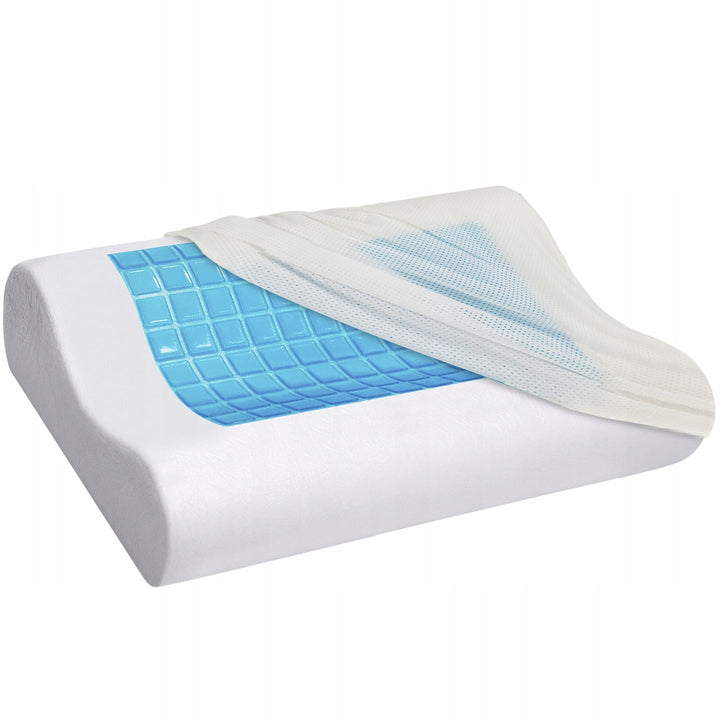 Perna ortopedica cu gel de racire, Zola®, husa detasabila, cu memorie, 54 x 34 x 10 cm