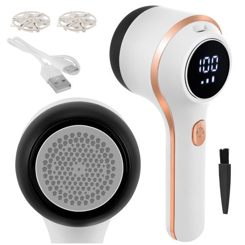 Aparat de curatat scame, Zola, 6 lame, 3 moduri, afisaj LCD, USB-C, 9500 rpm, fara fir, 17 × 7.5 × 8.2 cm, alb