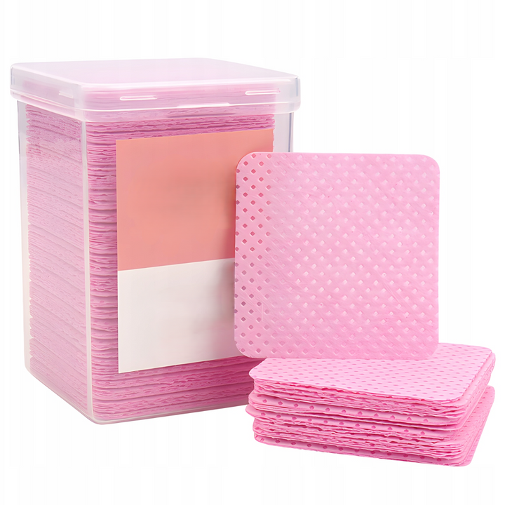 Set 200 servetele din bumbac pentru unghii, Zola, fara scame, moi si absorbante, 4.8 x 4.8 cm, roz
