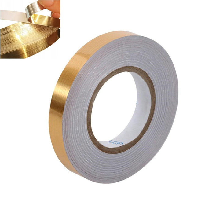 Banda decorativa autoadeziva pentru interior, Zola, lungime 50 m, latime 2 cm, flexibila, PVC, aurie